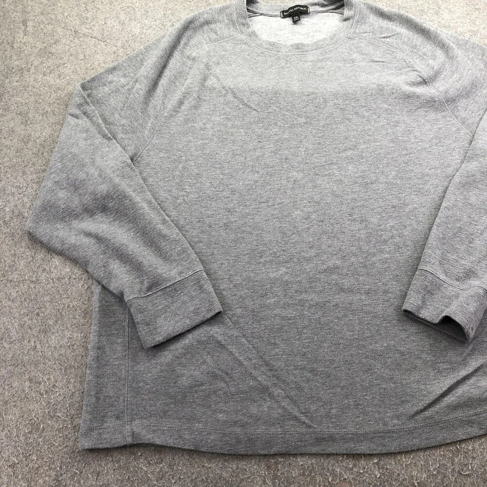 Banana Republic Sweater Mens 2XL Gray Knit Crewneck Pullover Solid Casual